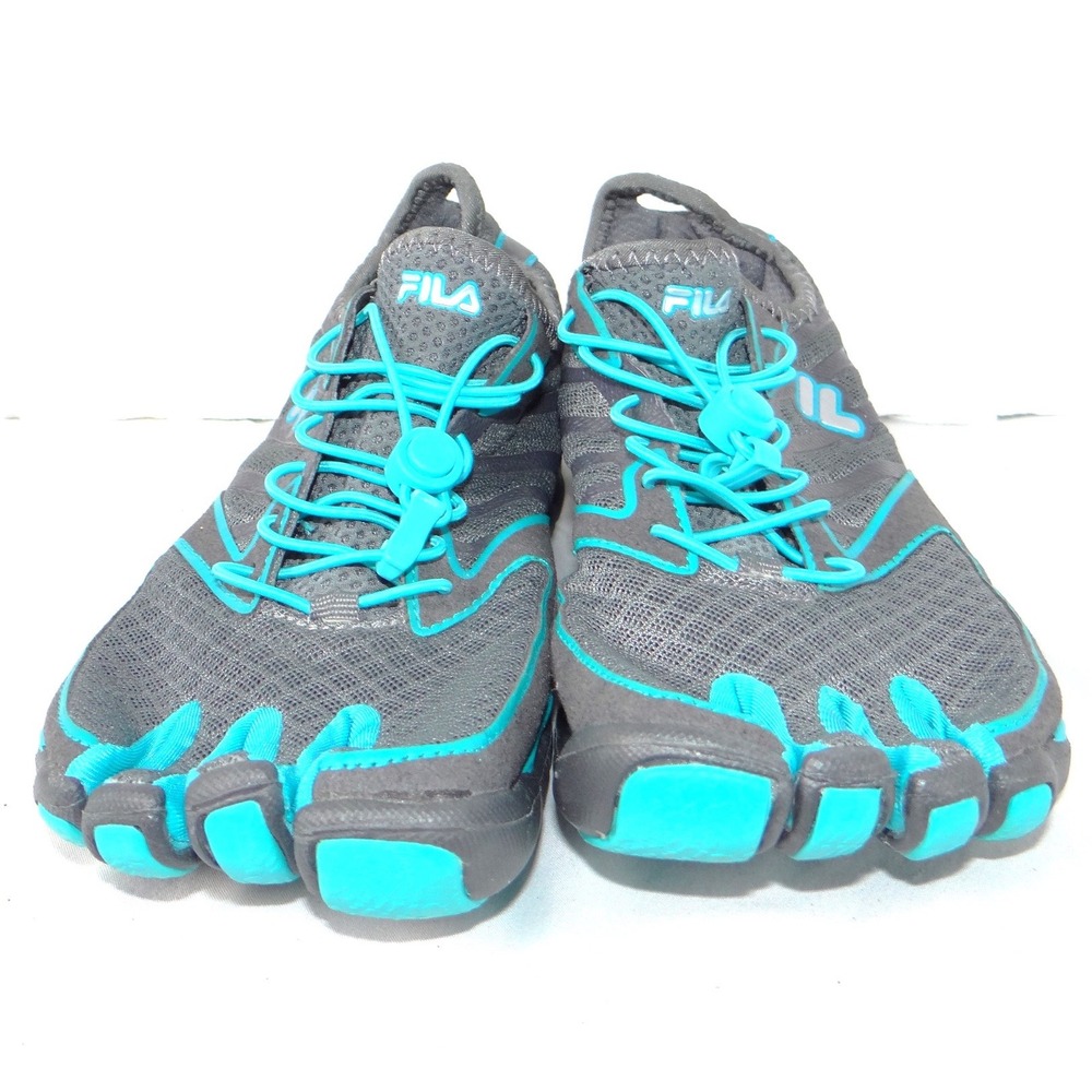 Fila Skele-Toes EZ Slide Womens 7.5 Gray Teal Four‎ Toe Barefoot Shoes - Picture 4 of 7